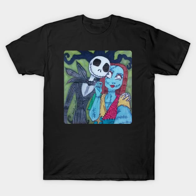 Jack & Sally Take a Selfie T-Shirt by ARTWORKandBEYOND